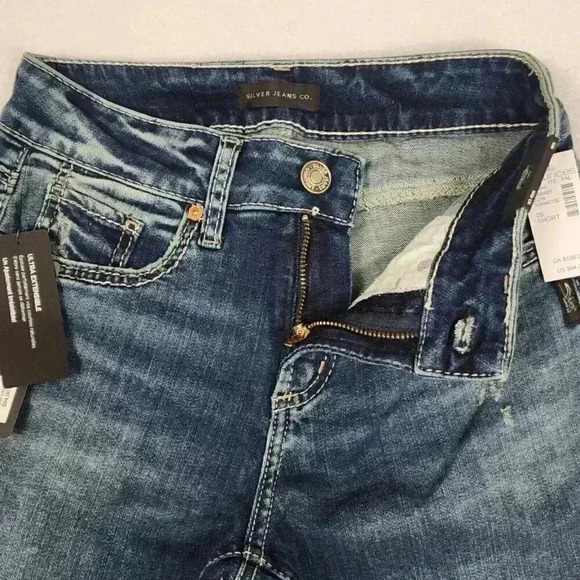 Silver Jean Co. Womens Suki Curvy Fit Mid Rise Bootcut 26x31 Indigo Distress NWT - Picture 8 of 16